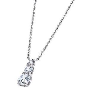 Lotus Silver Elegantný strieborný náhrdelník s čírymi zirkónmi LP1289-1 / 1