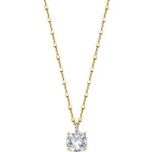 Lotus Silver Elegantný pozlátený náhrdelník zo striebra s čírymi kryštálmi Swarovski LP2005-1 / 5 (retiazka, prívesok)