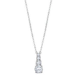 Lotus Silver Trblietavý strieborný náhrdelník s čírymi kryštálmi Swarovski LP2012-1 / 1