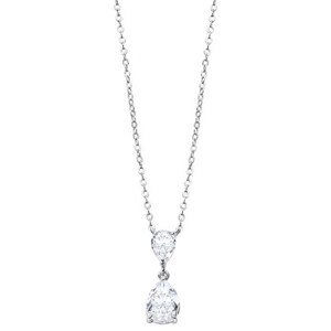 Lotus Silver Luxusný strieborný náhrdelník s čírymi kryštálmi Swarovski LP2014-1 / 1