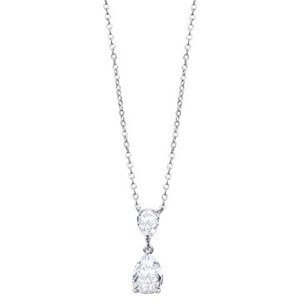 Lotus Silver Luxusný strieborný náhrdelník s čírymi kryštálmi Swarovski LP2014-1 / 1