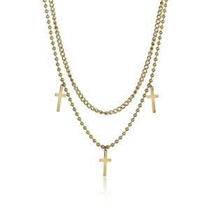 Marc Malone Dvojitý pozlátený náhrdelník Brooke Gold Necklace MCN23106G