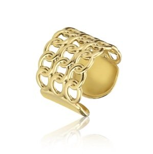 Marc Malone Výrazný otvorený pozlátený prsteň Iris Gold Ring MCR23012G