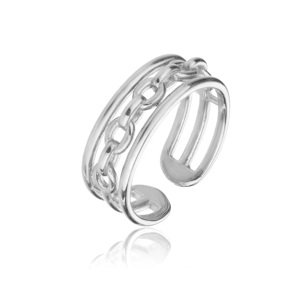 Marc Malone Otvorený oceľový prsteň Madeline Silver Ring MCR23001S