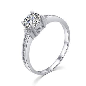 MOISS Elegantný strieborný prsteň s čírymi zirkónmi R00006 53 mm