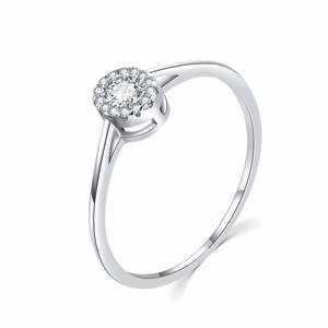 MOISS Luxusný strieborný prsteň s čírymi zirkónmi R00020 49 mm