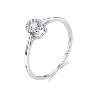 MOISS Luxusný strieborný prsteň s čírymi zirkónmi R00020 62 mm