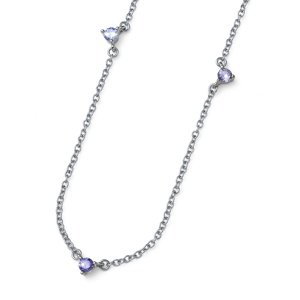 Oliver Weber Pôvabný náhrdelník s fialovými zirkónmi 12221 VIO