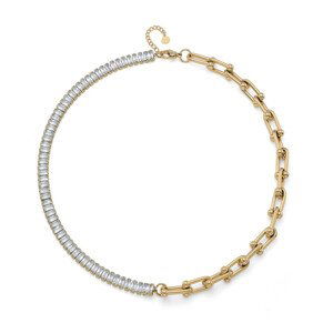 Oliver Weber Luxusný pozlátený náhrdelník s kubickými zirkónmi Barsamin Crystal Spirit 12301G
