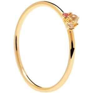 PDPAOLA Romantický pozlátený prsteň zo striebra ROSÉ BLUSH AN01-192 52 mm