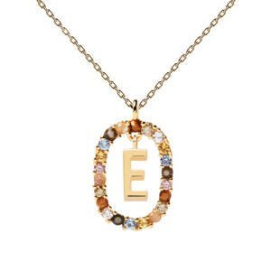 PDPAOLA Krásny pozlátený náhrdelník písmeno "E" LETTERS CO01-264-U (retiazka, prívesok)