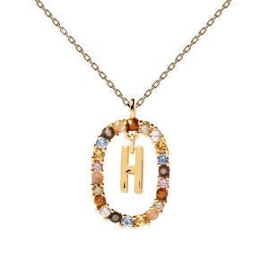 PDPAOLA Krásny pozlátený náhrdelník písmeno "H" LETTERS CO01-267-U (retiazka, prívesok)