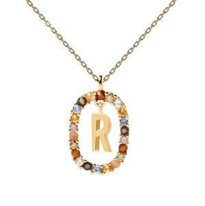 PDPAOLA Krásny pozlátený náhrdelník písmeno "R" LETTERS CO01-277-U (retiazka, prívesok)