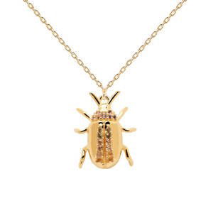 PDPAOLA Originálne pozlátený náhrdelník BALANCE Beetle Amulet CO01-257-U (retiazka, prívesok)
