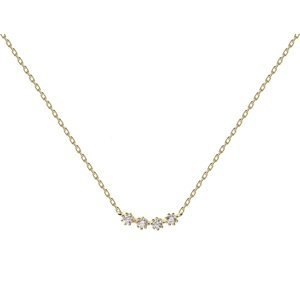 PDPAOLA Elegantný pozlátený náhrdelník zo striebra WHITE TIDE Gold CO01-366-U