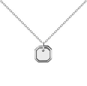 PDPAOLA Elegantný strieborný náhrdelník OCTET Silver CO02-435-U (retiazka, prívesok)