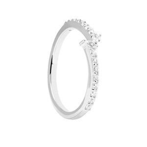 PDPAOLA Nádherný strieborný prsteň s čírymi zirkónmi NUVOLA Silver AN02-874 48 mm