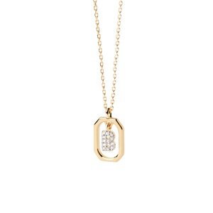 PDPAOLA Pôvabný pozlátený náhrdelník písmeno "B" LETTERS CO01-513-U (retiazka, prívesok)