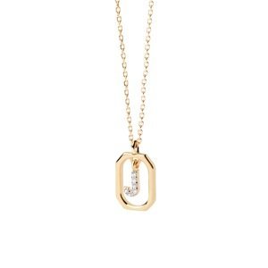 PDPAOLA Pôvabný pozlátený náhrdelník písmeno "J" LETTERS CO01-521-U (retiazka, prívesok)
