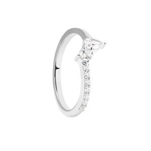 PDPAOLA Krásny strieborný prsteň so zirkónmi Ava Essentials AN02-863 48 mm