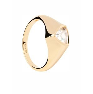 PDPAOLA Pozlátený prsteň zo striebra Triangle Shimmer Essentials AN01-986 48 mm