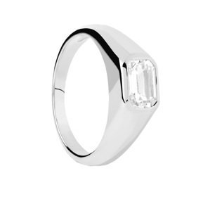 PDPAOLA Strieborný prsteň Octagon Shimmer Essentials AN02-985 48 mm