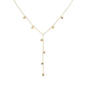 PDPAOLA Pôvabný pozlátený náhrdelník so zirkónmi JANE Gold CO01-864-U