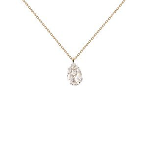 PDPAOLA Blyštivý pozlátený náhrdelník Vanilla CO01-674-U (retiazka, prívesok)