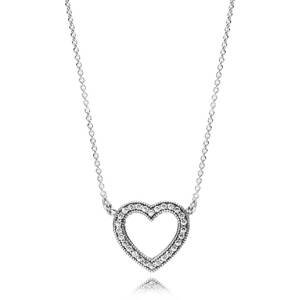 Pandora Strieborný náhrdelník Milujúci srdce 590534CZ-45