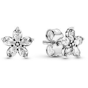 Pandora Trblietavé náušnice zo striebra Sparkling Snowflakes Timeless 299239C01