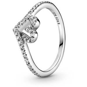 Pandora Romantický strieborný prsteň so srdiečkom Wish Timeless 199302C01 54 mm
