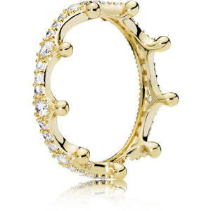 Pandora Prekrásny pozlátený prsteň Začarovaná koruna Shine 168654C01 50 mm