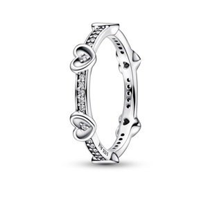 Pandora Romantický strieborný prsteň s kubickými zirkónmi Moments 192496C01 54 mm