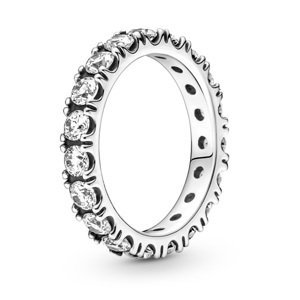 Pandora Trblietavý strieborný prsteň s čírymi kryštálmi Timeless 190050C01 52 mm