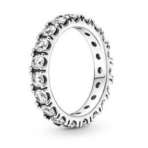 Pandora Trblietavý strieborný prsteň s čírymi kryštálmi Timeless 190050C01 54 mm