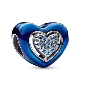 Pandora Nežná trblietavá korálka Modré srdce 792750C01