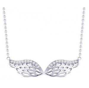 Preciosa Strieborný náhrdelník so zirkónmi Angel Wings 5217 00