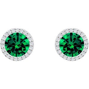 Preciosa Strieborné náušnice Emerald 5269 66