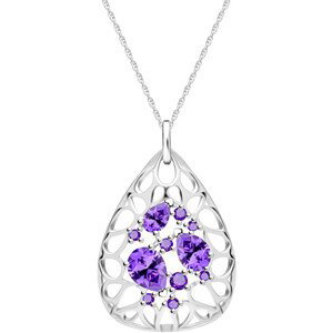 Preciosa Elegantný strieborný náhrdelník Lyra Violet 5260 56 (retiazka, prívesok)