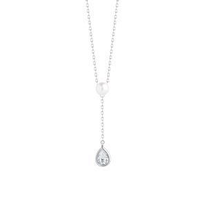 Preciosa Nežný strieborný náhrdelník s pravou perlou Pure Pearl 5336 00