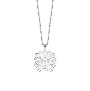 Preciosa Štýlový oceľový náhrdelník Origami Lion s kubickou zirkóniou Preciosa 7442 00
