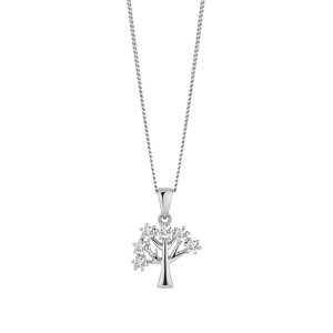 Preciosa Strieborný náhrdelník Strom života s kubickými zirkónmi 5376 00