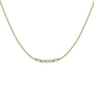 Rosefield Jemný pozlátený náhrdelník s modrými korálkami Essentials JNBRG-J812
