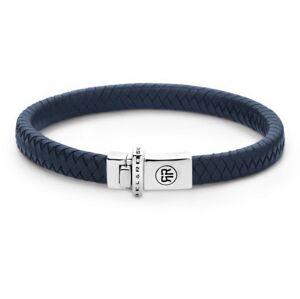 Rebel&Rose Modrý kožený náramok Small Braided Blue RR-L0150-S 15 cm - XS