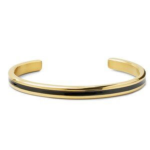 Rebel&Rose Pevný otvorený náramok z ocele Bangle Gold Black RR-MB010-G 19 cm - L