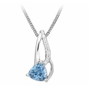 Silver Cat Štýlový náhrdelník s modrým spinely a zirkónmi SC424