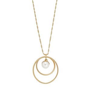 Skagen Luxusný pozlátený náhrdelník s pravou riečnou perlou Agnethe SKJ1724710