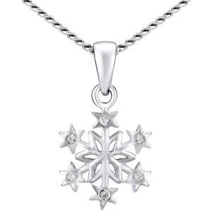 Silvego Strieborný náhrdelník Snehová vločka ZTJ81189VSW (retiazka, prívesok)