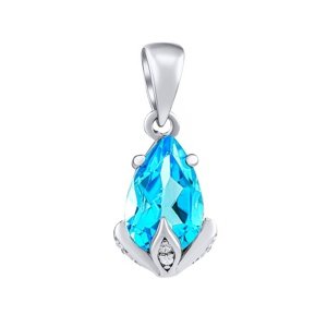 Silvego Strieborný prívesok Clarissa so Swiss Blue Topaz a Brilliance Zirconia JJJ1267PTS