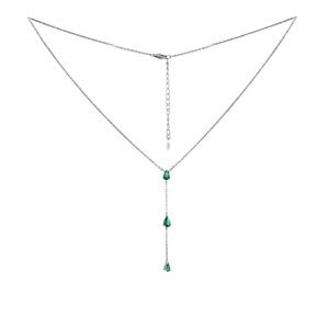 Silvego Strieborný náhrdelník Gryn so zelenými zirkónmi Brilliance Zirconia MSS1023NG